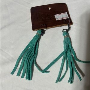 Teal Tassel Earrings